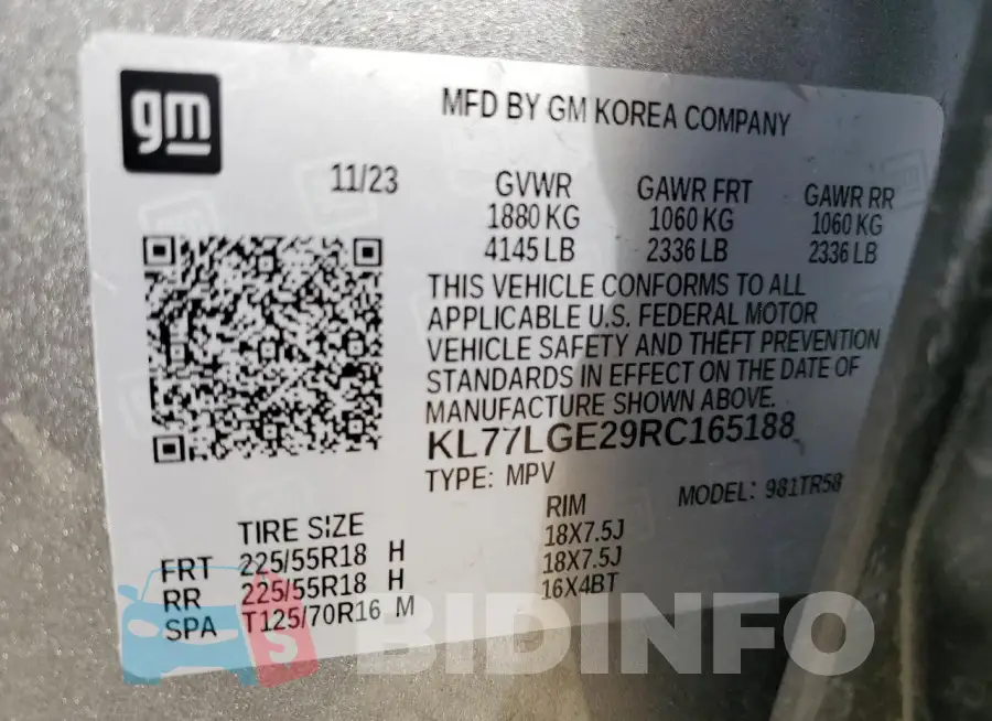 KL77LGE29RC165188 Photo# 13