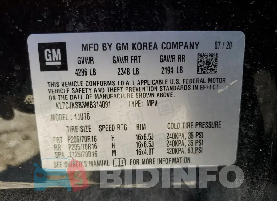 KL7CJKSB3MB314091 Photo# 14