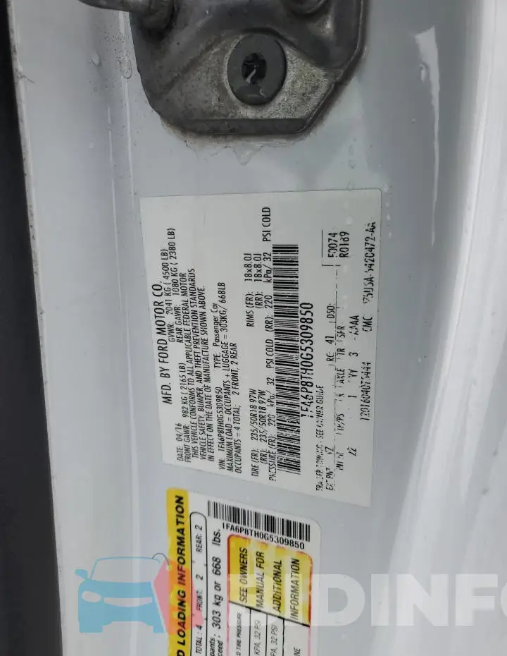 1FA6P8TH0G5309850 Photo# 12