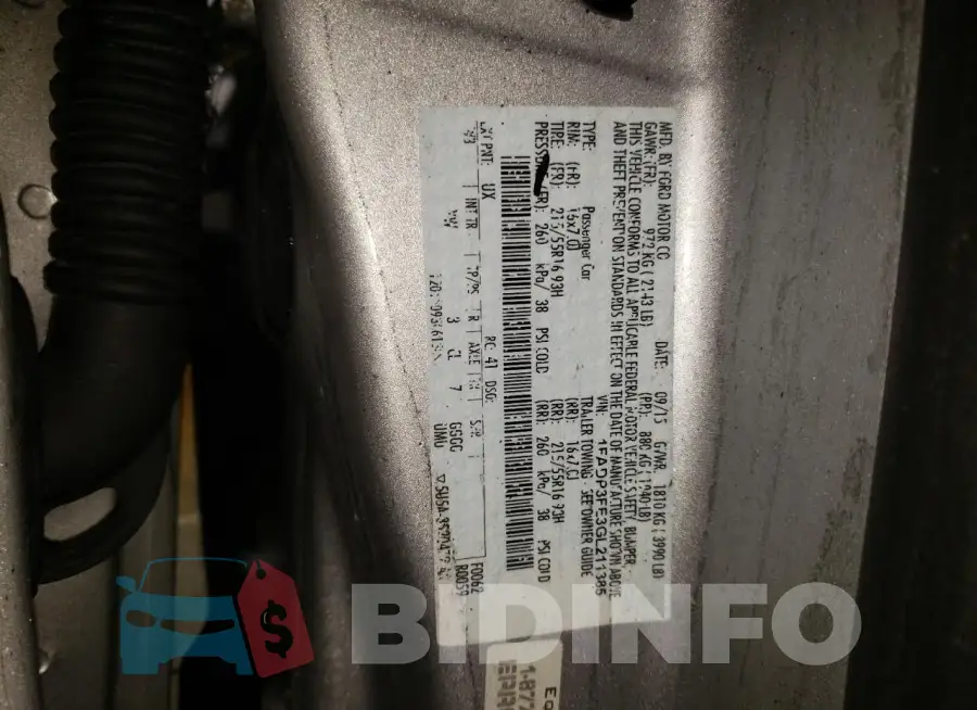 1FADP3FE3GL211385 Photo# 12