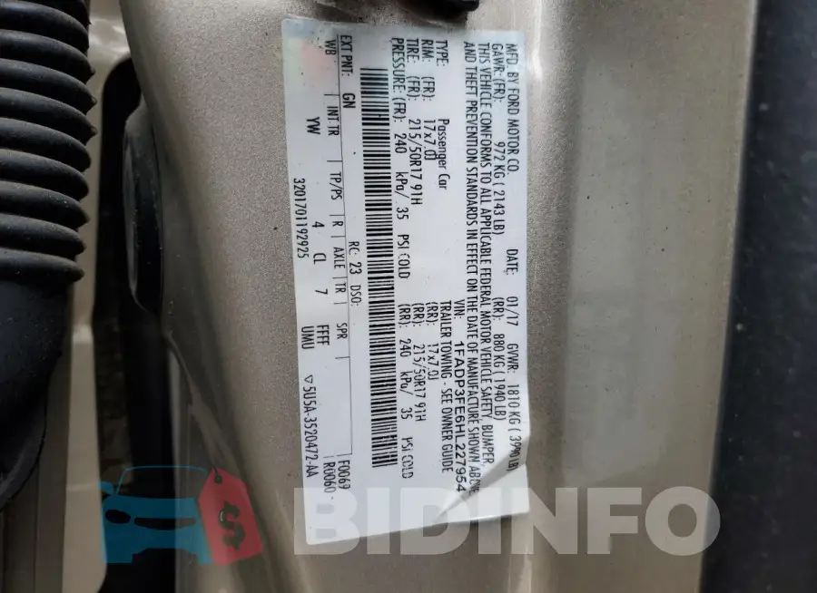1FADP3FE6HL227954 Photo# 12