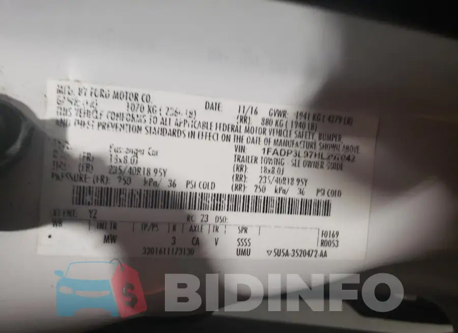 1FADP3L97HL207042 Photo# 12