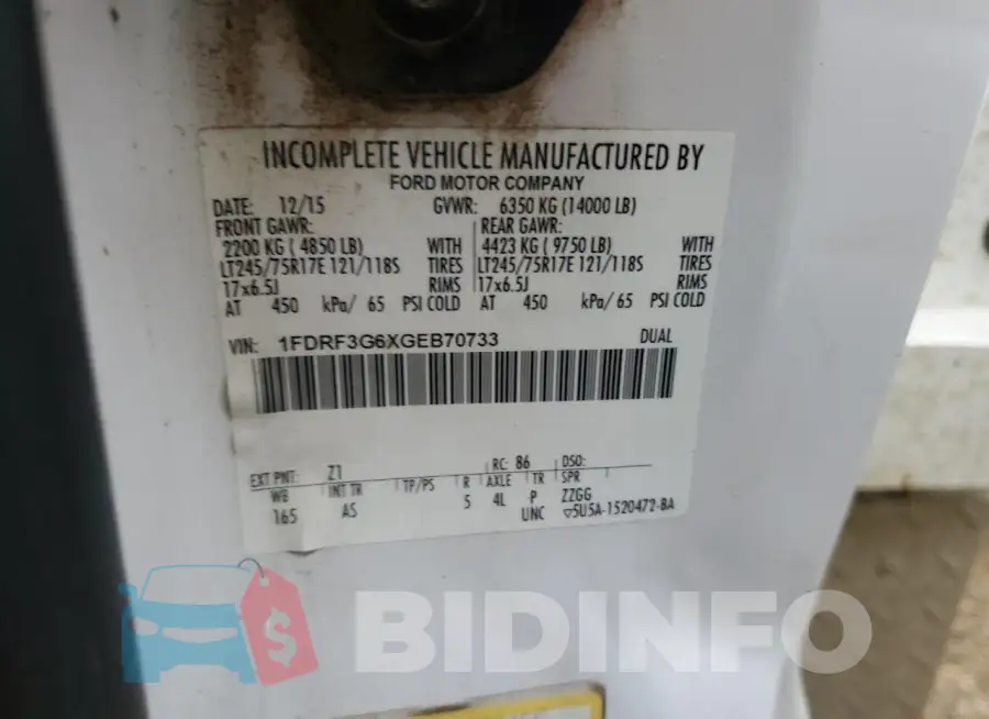 1FDRF3G6XGEB70733 Photo# 12