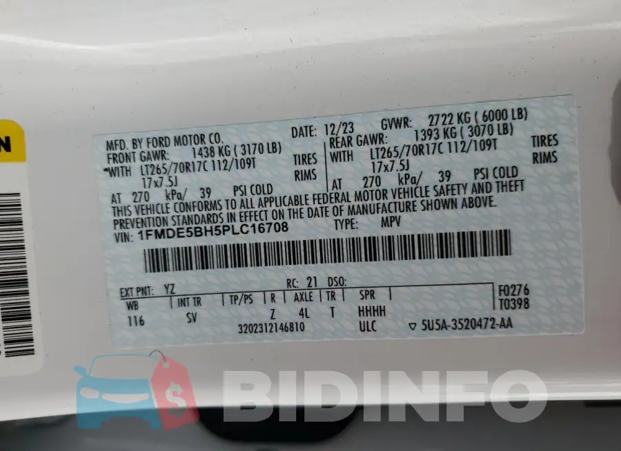 1FMDE5BH5PLC16708 Photo# 14