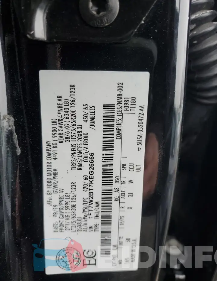 1FT7W2BT7KEG26666 Photo# 12