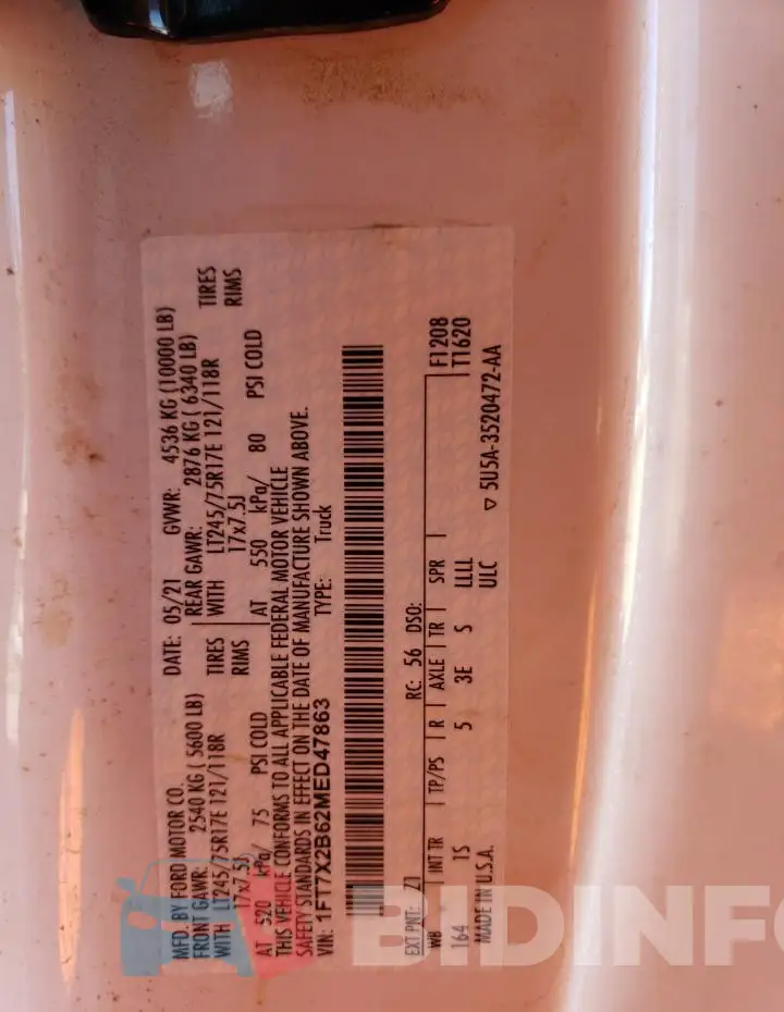 1FT7X2B62MED47863 Photo# 12