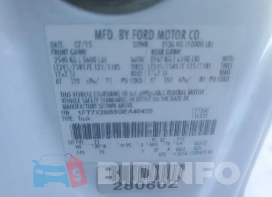 1FT7X2B65GEA40420 Photo# 12