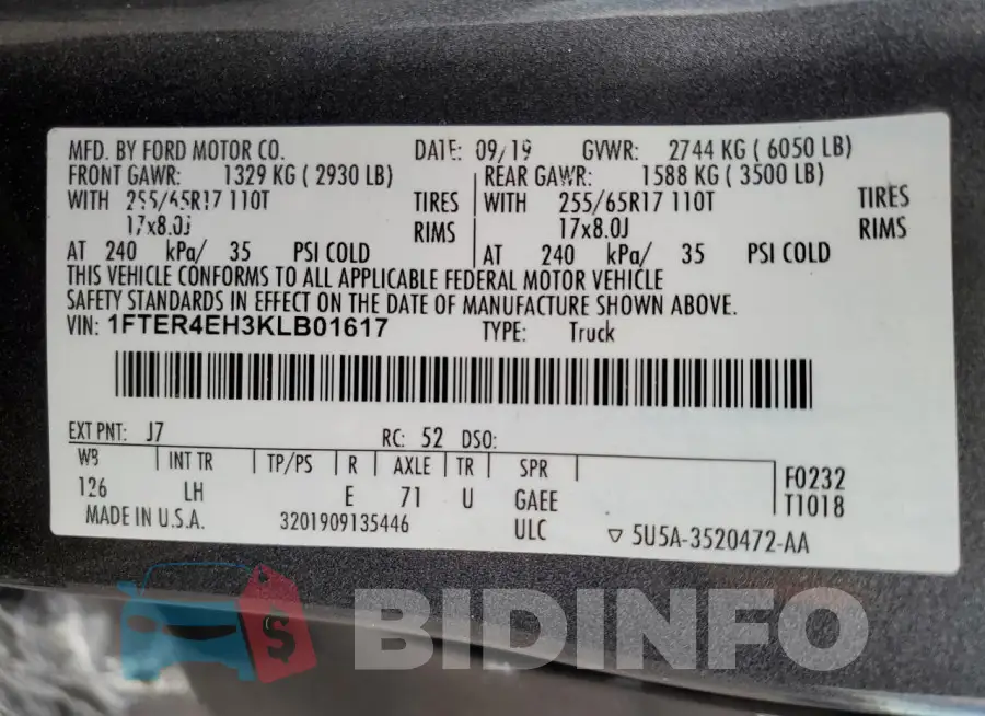 1FTER4EH3KLB01617 Photo# 12