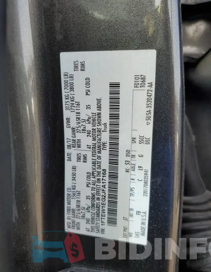 1FTEW1EG2JFA17168 Photo# 12