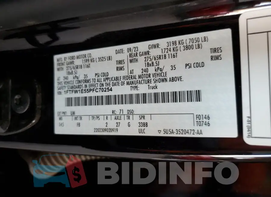 1FTFW1E55PFC70254 Photo# 12
