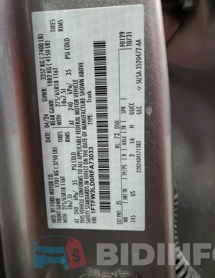 1FTFW3LD0RFA73033 Photo# 13