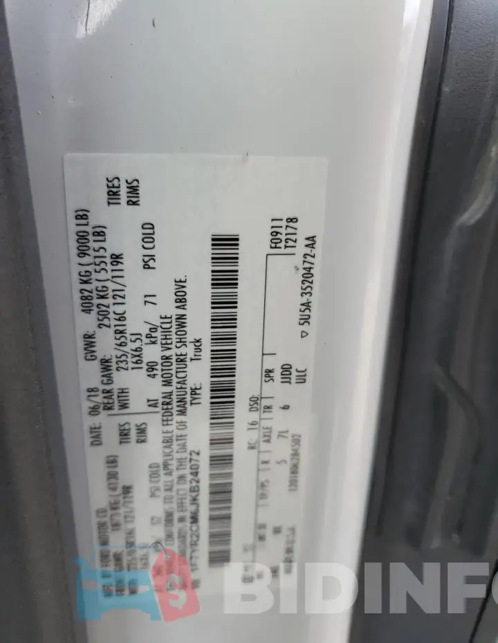 1FTYR2CM6JKB24072 Photo# 13