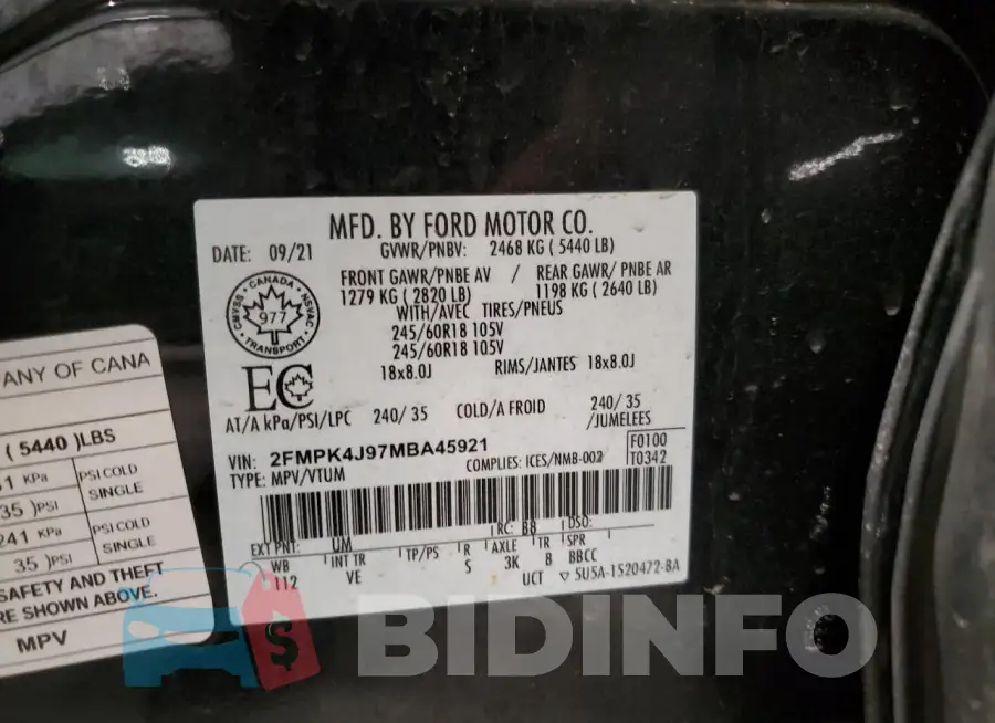 2FMPK4J97MBA45921 Photo# 13