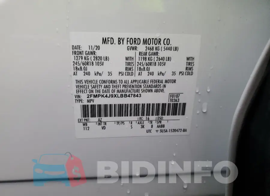 2FMPK4J9XLBB47843 Photo# 13