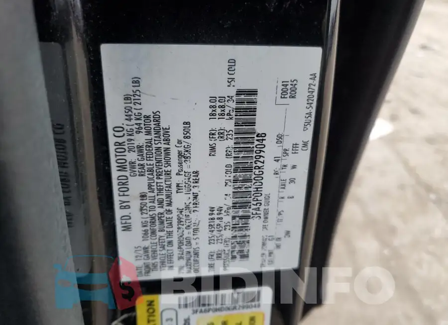 3FA6P0HD0GR299048 Photo# 12
