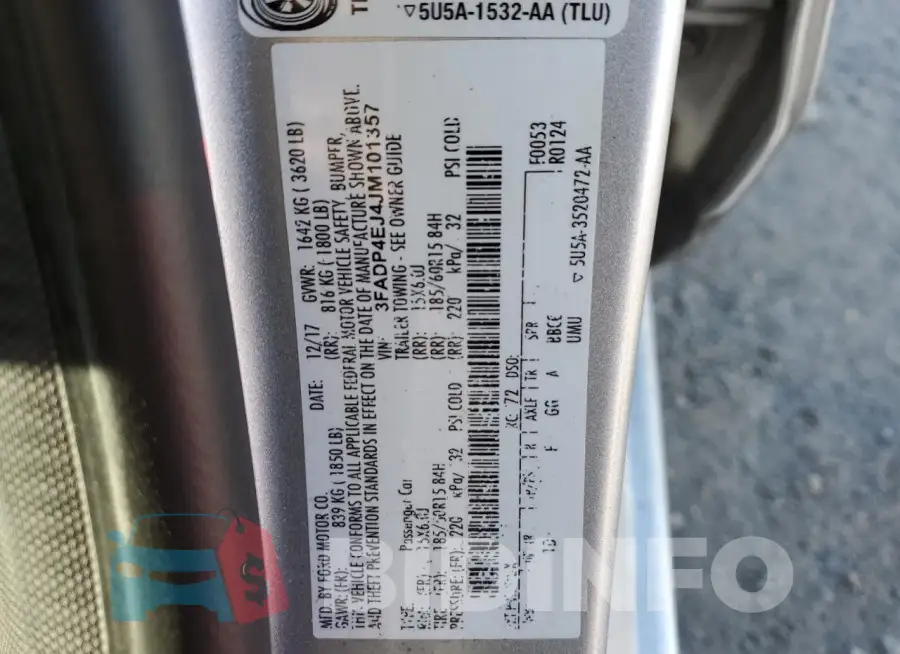 3FADP4EJ4JM101357 Photo# 13