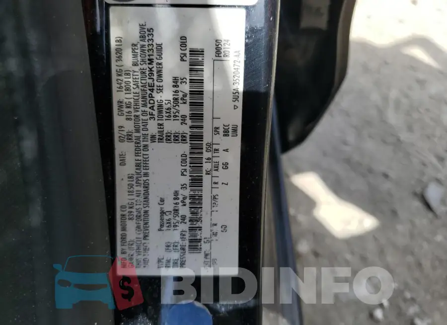 3FADP4EJ9KM133335 Photo# 13