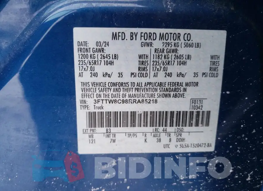 3FTTW8C98RRA85218 Photo# 12