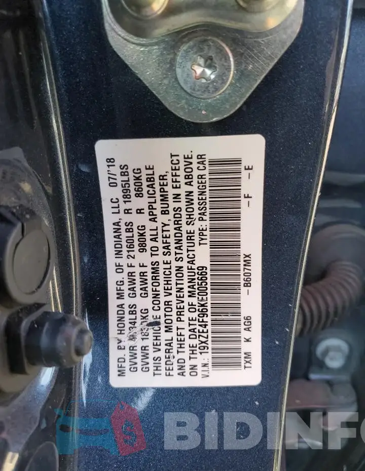 19XZE4F96KE005669 Photo# 13