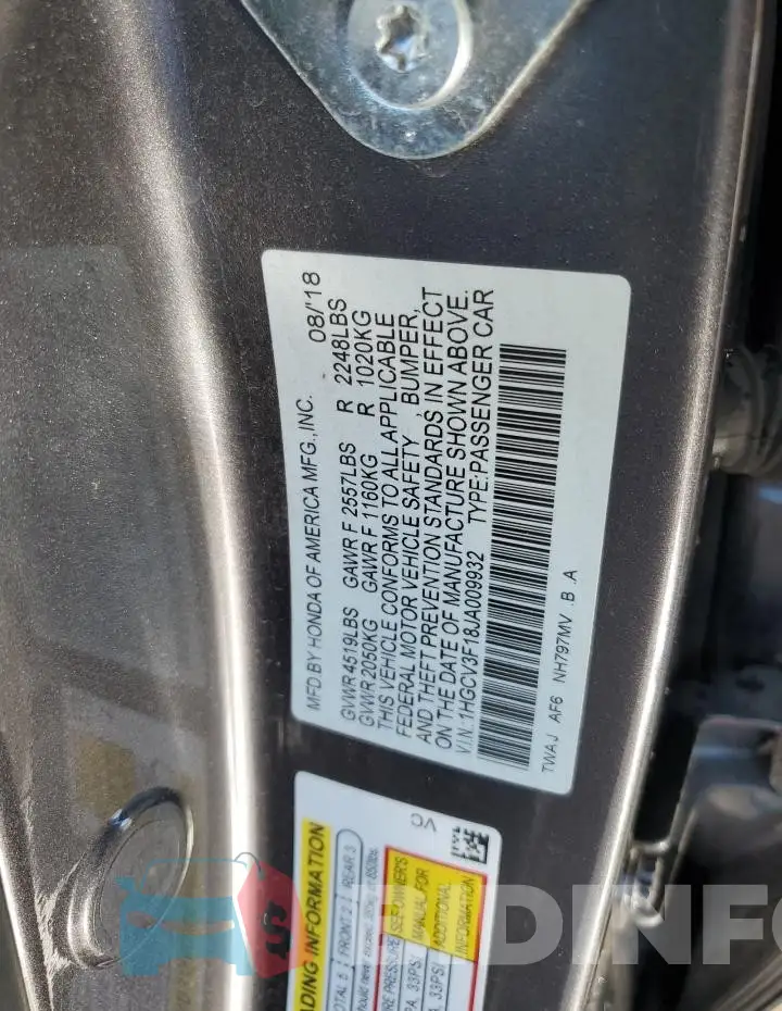 1HGCV3F18JA009932 Photo# 13