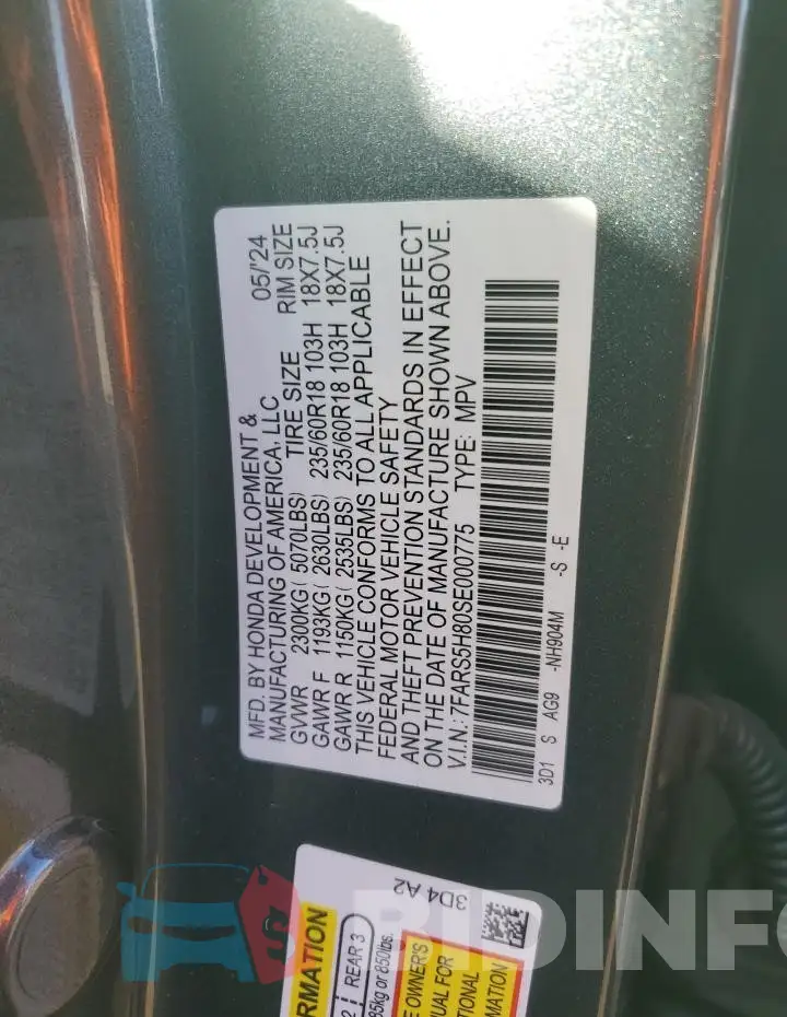 7FARS5H80SE000775 Photo# 13