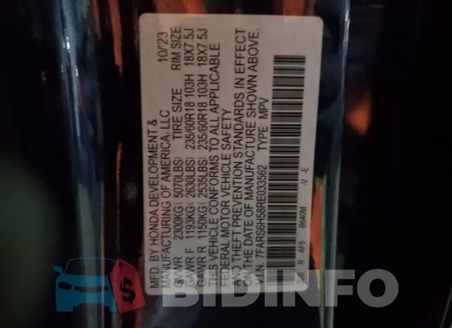 7FARS6H58RE033562 Photo# 13