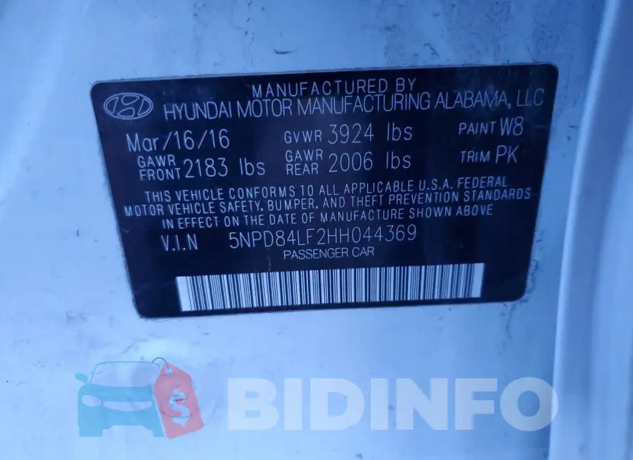 5NPD84LF2HH044369 Photo# 12