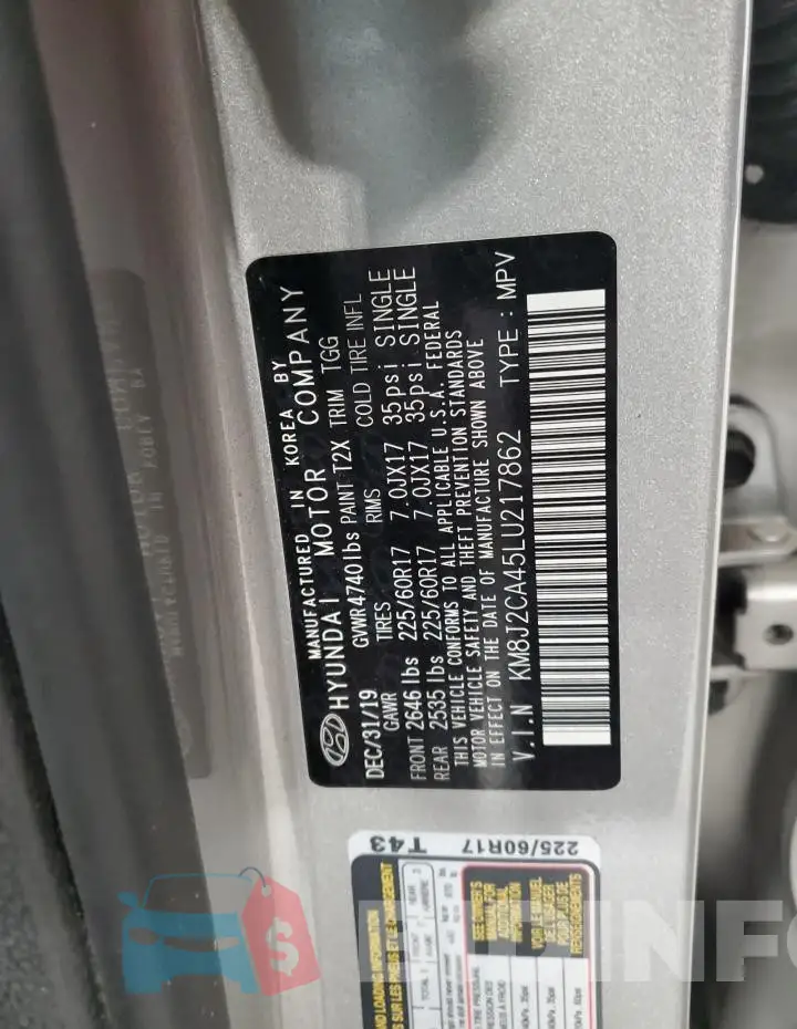 KM8J2CA45LU217862 Photo# 12
