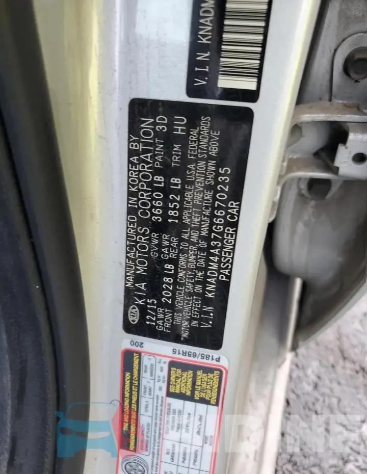 KNADM4A37G6670235 Photo# 12