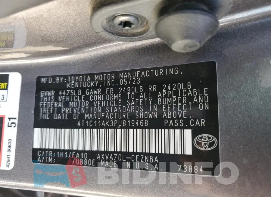 4T1C11AK3PU819468 Photo# 13