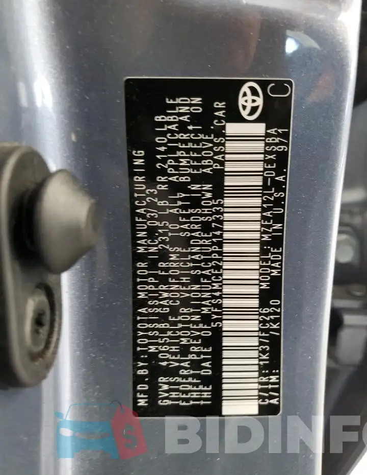 5YFS4MCE2PP147335 Photo# 12