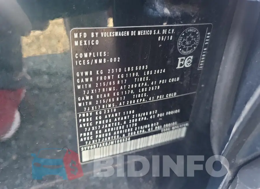 3VV0B7AX8JM166524 Photo# 13