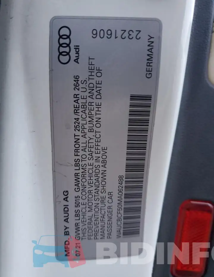 WAUCBCF50MA062488 Photo# 12