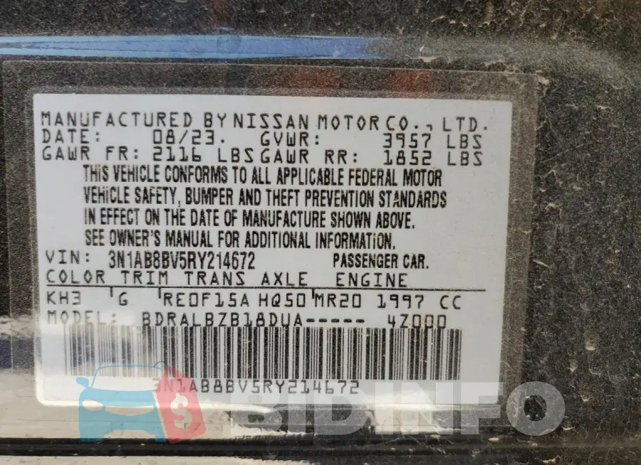 3N1AB8BV5RY214672 Photo# 12