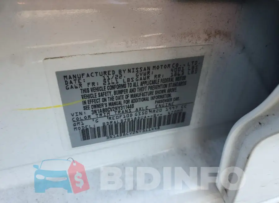 3N1AB8CV2NY311448 Photo# 12