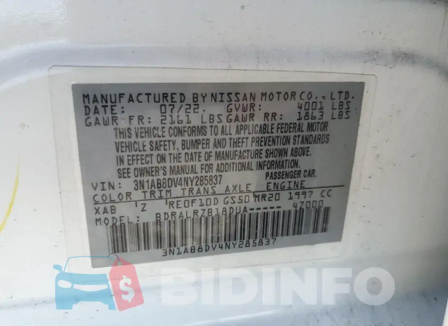 3N1AB8DV4NY285837 Photo# 12