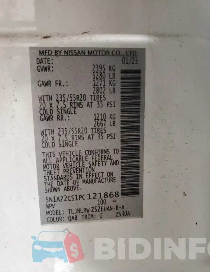 5N1AZ2CS1PC121868 Photo# 12
