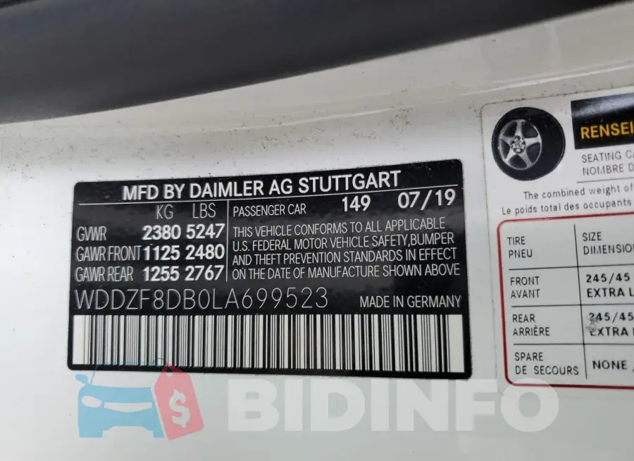 WDDZF8DB0LA699523 Photo# 12