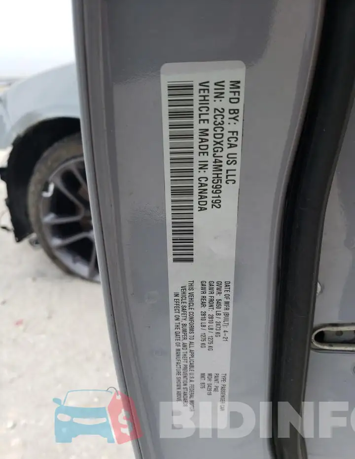 2C3CDXGJ4MH599192 Photo# 12