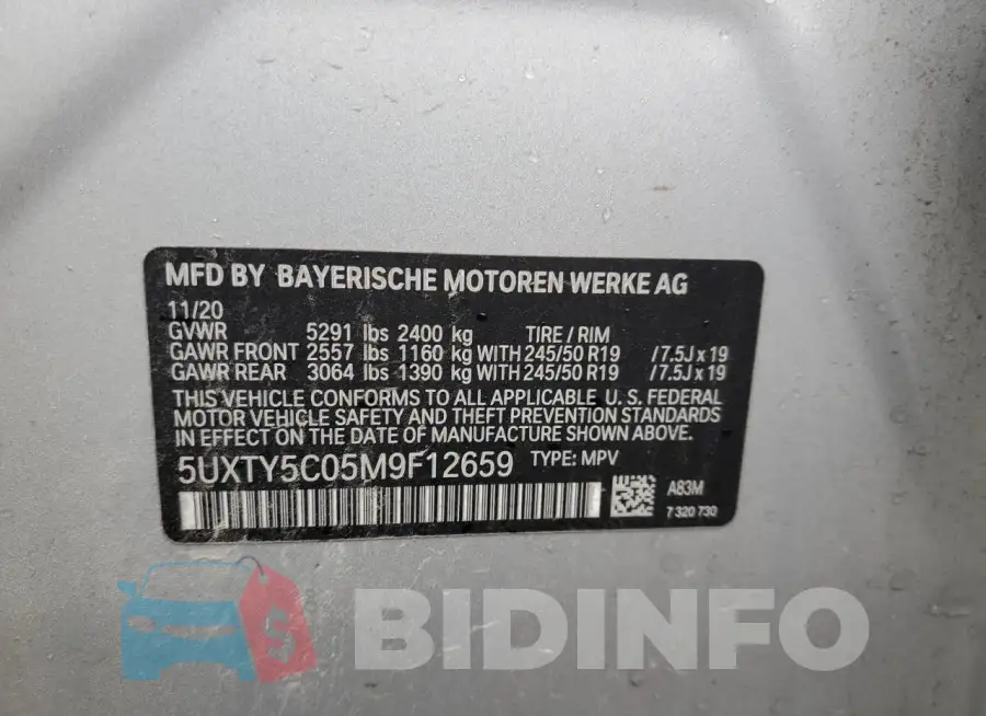 5UXTY5C05M9F12659 Photo# 13