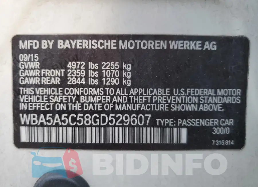 WBA5A5C58GD529607 Photo# 13