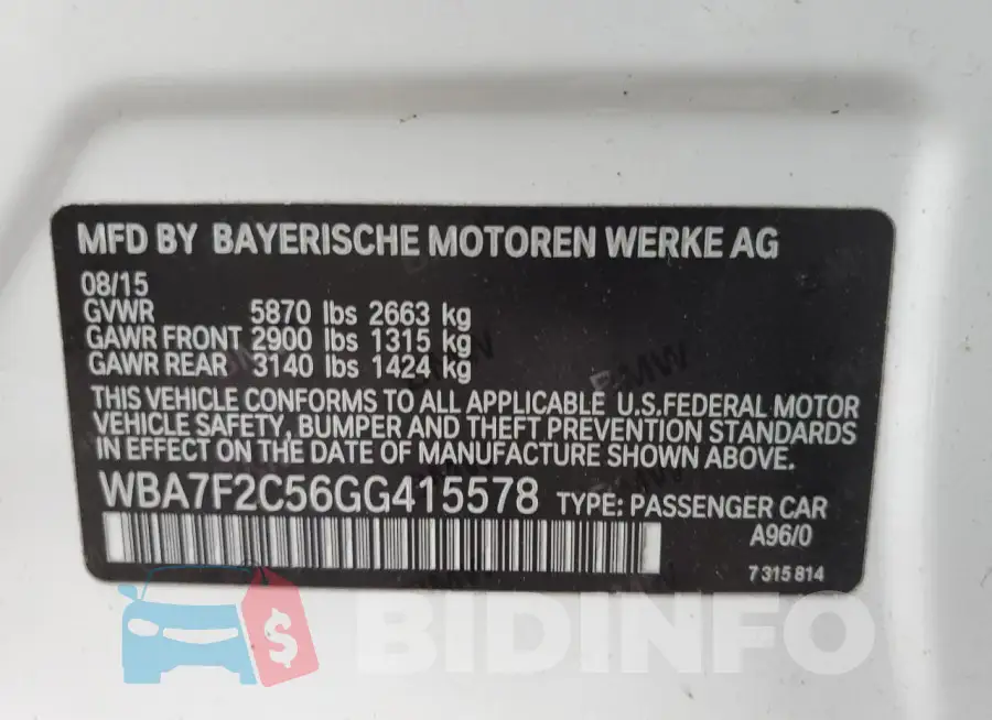 WBA7F2C56GG415578 Photo# 12
