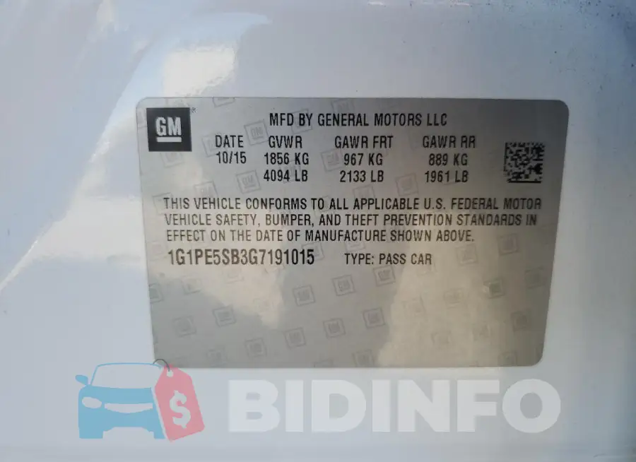 1G1PE5SB3G7191015 Photo# 12