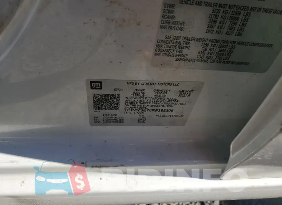 1GC4YSE76RF188206 Photo# 13