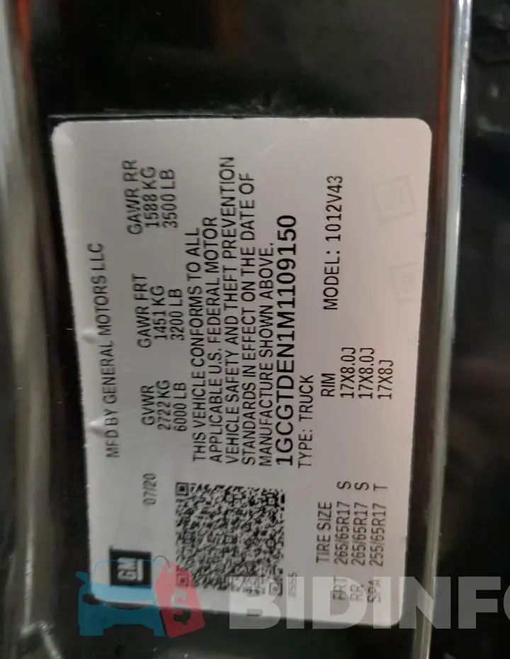 1GCGTDEN1M1109150 Photo# 13