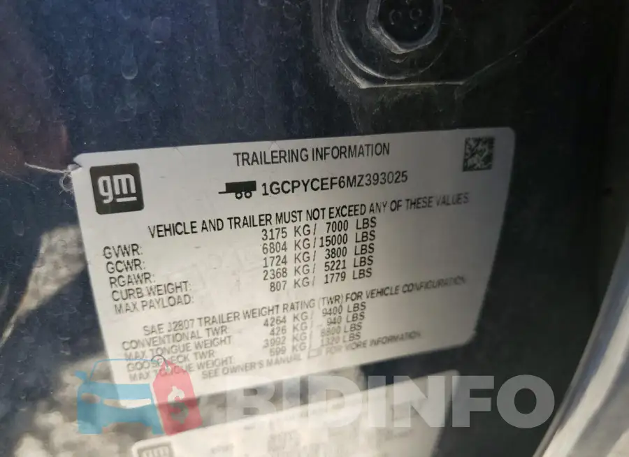 1GCPYCEF6MZ393025 Photo# 12
