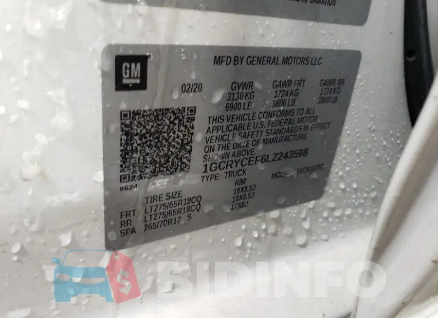 1GCRYCEF6LZ243598 Photo# 13