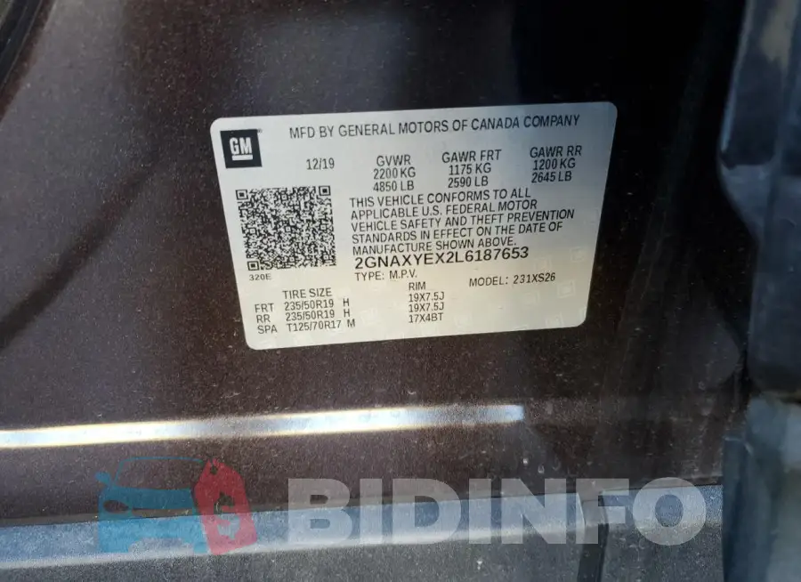 2GNAXYEX2L6187653 Photo# 13