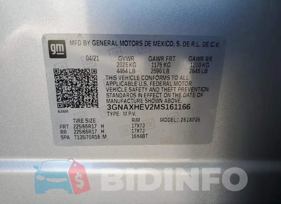 3GNAXHEV2MS161166 Photo# 12