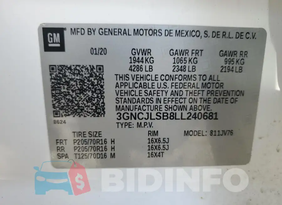 3GNCJLSB8LL240681 Photo# 13